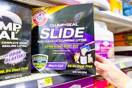 arm and hammer cat litter on dollar general store shelf