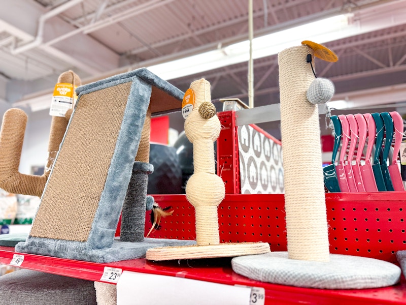 cat scratchers on display at petco