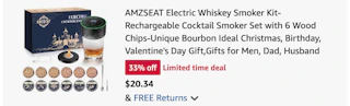 Electric Whiskey Smoker Kit Amazon receipt