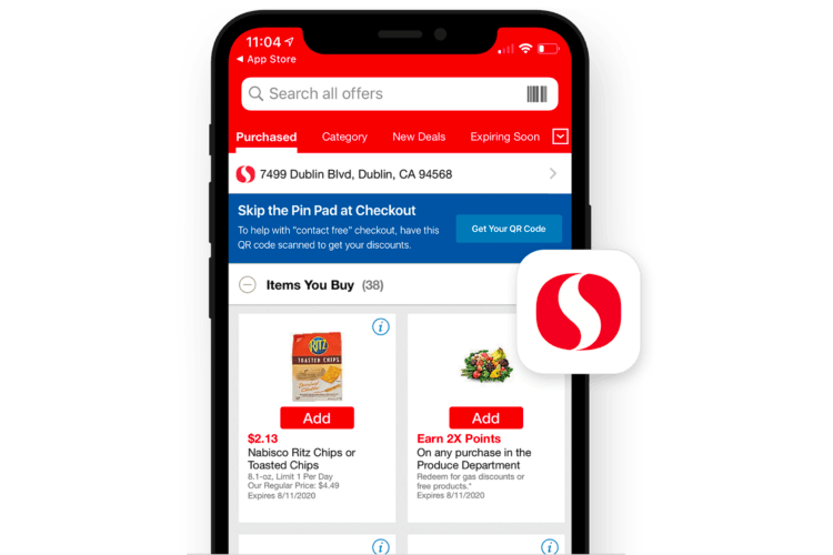 Screenshot of Safeway app