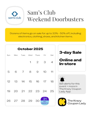 Sam's Club Doorbuster sale start date in October 2025