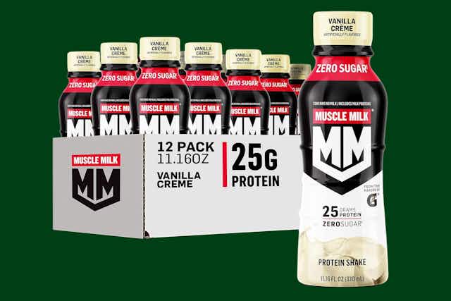 Muscle Milk Protein Shake 12-Pack, as Low as $17.66 on Amazon card image