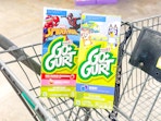 yoplait gogurt boxes in shopping cart