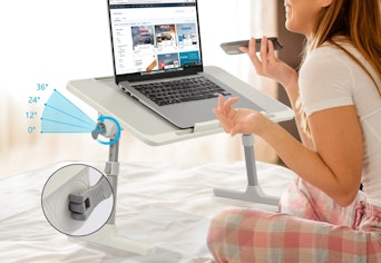 white adjustable lap desk