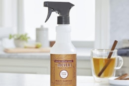 mrs. meyer's cleaning spray on a table