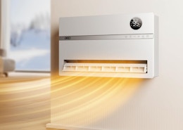 an electric heater on a wall