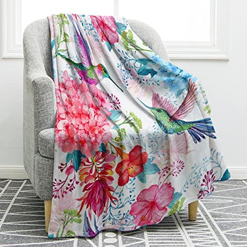 Hummingbird Floral Blanket