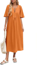 Women's Flutter Sleeve Maxi Dress