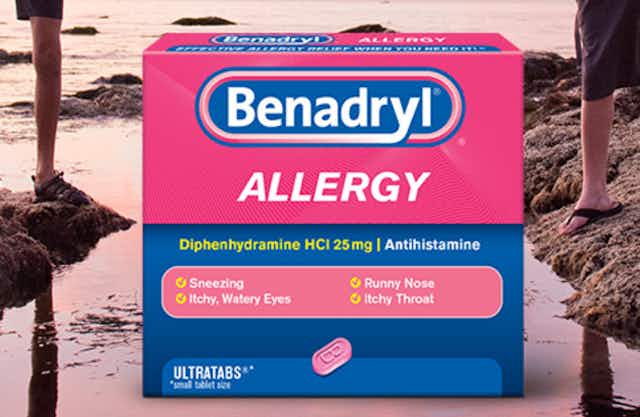 Benadryl 100-Count Allergy Relief Medicine, as Low as $6 on Amazon card image