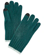 Tipped Rib Cuff Cashmere Gloves