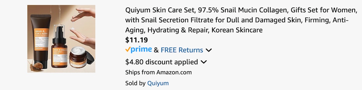 Amazon Snail Mucin Skin Care Set 2025