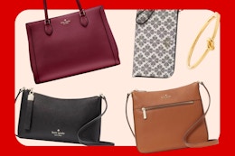 It's Cyber Monday at Kate Spade: $26 Wristlet, $114 Leather Tote, and More card image