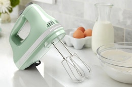 Pistachio colored KitchenAid hand mixer