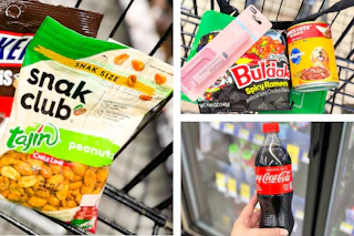 dollar tree groceries 3-photo collage