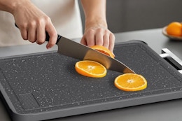 Double-Sided Stainless Steel Cutting Board, Just $24.99 on Amazon card image