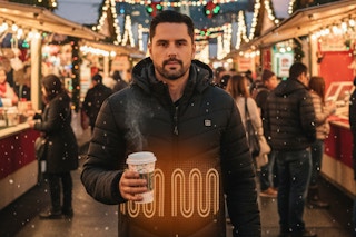 a man wearing a heated jacket