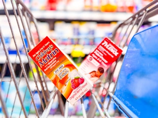 Children's Motrin & Children's Tylenol in Walmart shopping cart