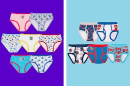 Two character multipacks of kids' underwear: Disney Stitch & Marvel Spider-Man