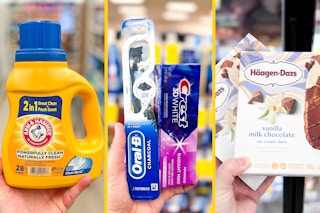 collage with arm & hammer, crest, oral-b, and haagen dazs