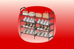 4-Tier Metal Shoe Rack, Just $14 on Amazon card image