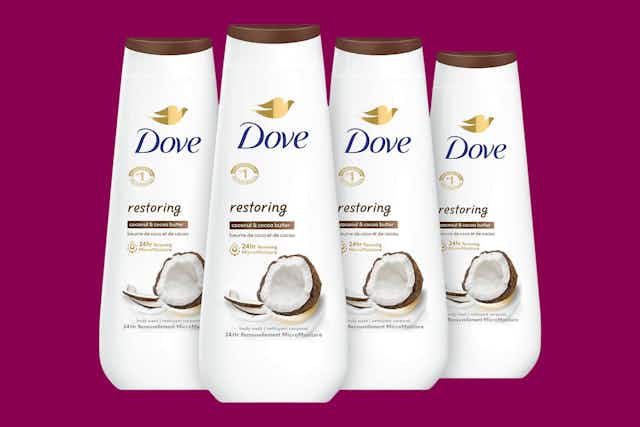 Dove Body Wash: Get 4 Bottles for $7.99 With Secret Amazon Coupon Stack card image