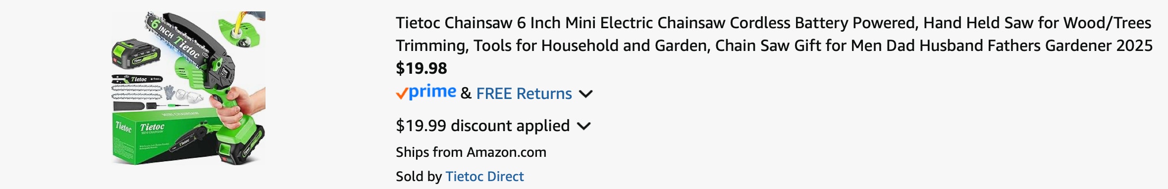 Amazon Mini Cordless Chainsaw 2025