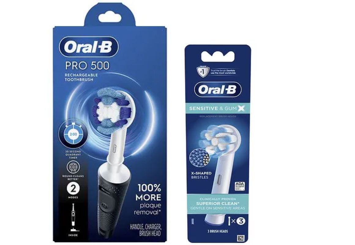 1 Oral-B Electric Toothbrush + 1 Refills