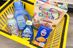dollar general groceries in shopping basket