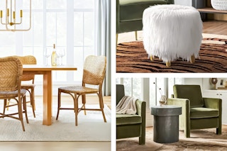 Threshold furniture: dining chair, ottoman & accent chair