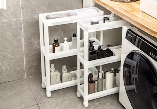 two white utility carts