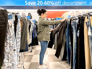 a person looking at jeans at ross