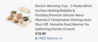 warming mat Amazon receipt