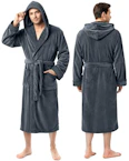 Men's Hooded Fleece Bathrobe