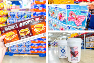 smores kit pool float buckets collage