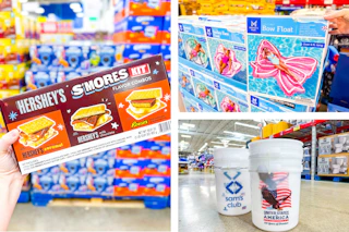 smores kit pool float buckets collage