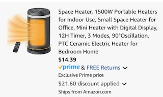 Oscillating Space Heater cart 2