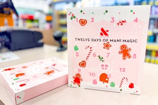 mani magic advent calendars on a checkout counter