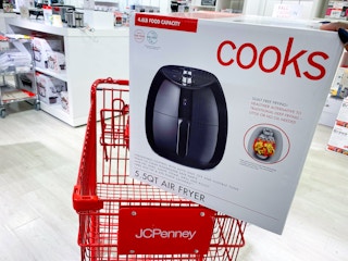 cooks air fryer on shopping cart