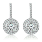 Lab Grown Diamond Halo Drop Earrings