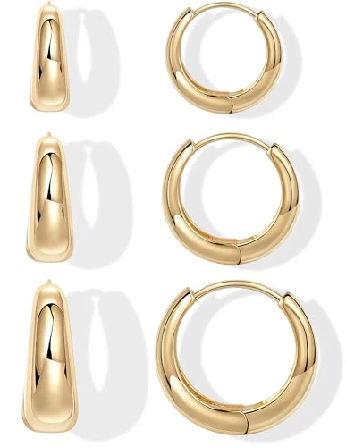 Chunky Hoop Earrings Set