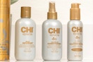 Chi products lined up on counter