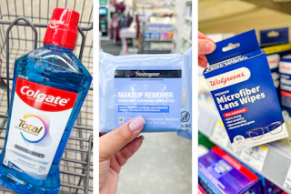 collage with colgate, neutrogena, and walgreens brand products