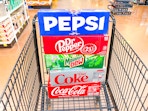 pepsi coca cola mtn dew dr pepper soda 12 packs in shopping cart
