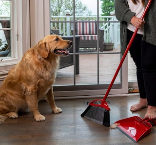 O-Cedar Pet Pro Broom & Step-On Dustpan Set