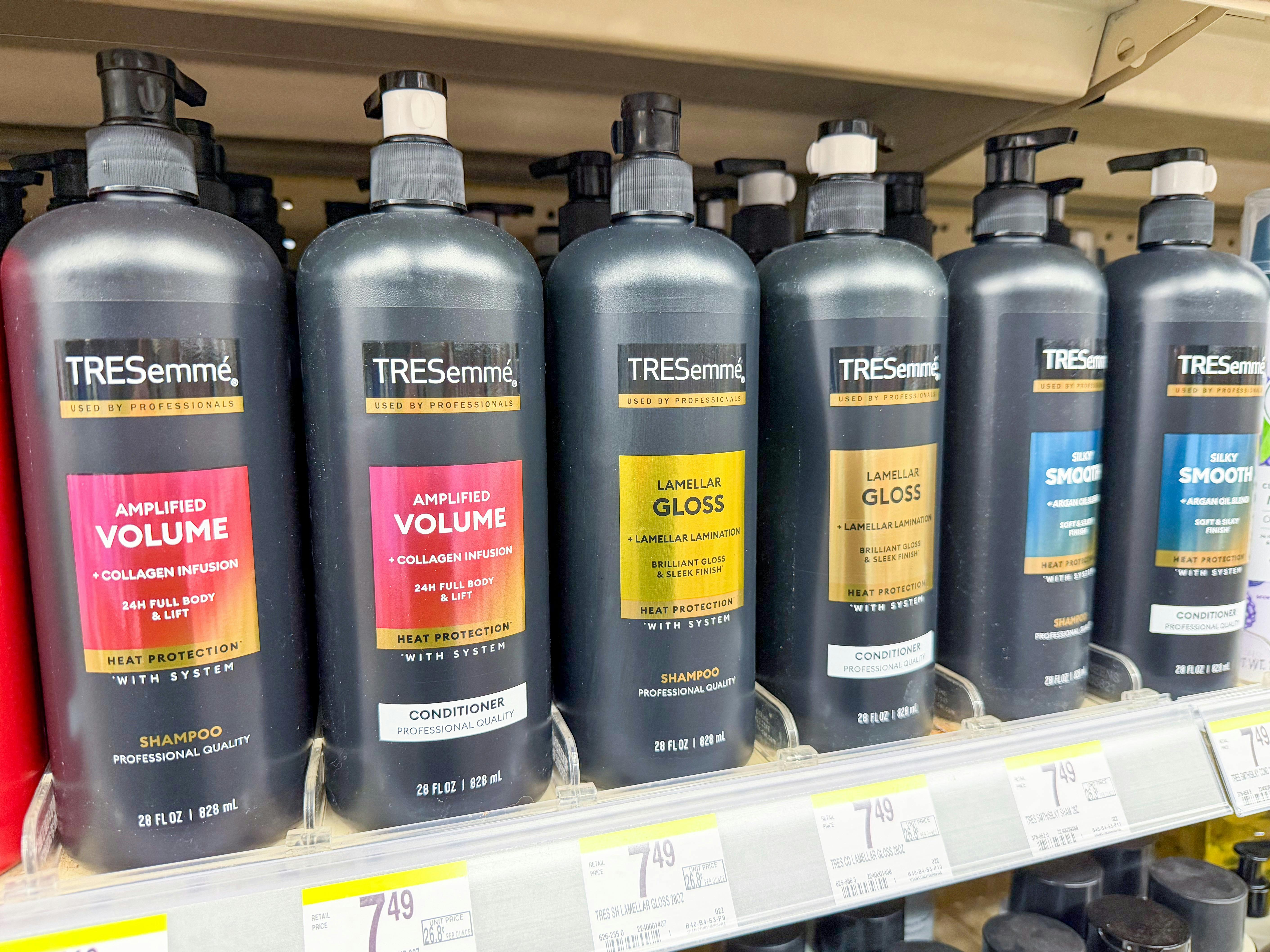 tresemme hair care items on walgreens shelf
