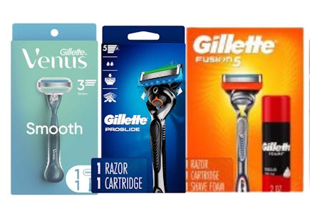 2 Gillette + 1 Venus Razors