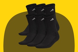 adidas Women's Athletic Cushioned Crew Socks with Arch Support