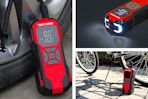 3 lifestyle images of the Craftsman Portable Air Inflator 