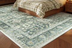 an area rug in a bedroom