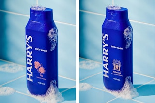 two scents of Harry's body wash on collage template